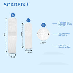 ScarFix+ | Transparent Silicone Scar Plasters for Surgery, Acne & Stretch Marks